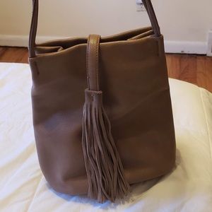 Sole Society Taupe Ariana Faux Leather Bag